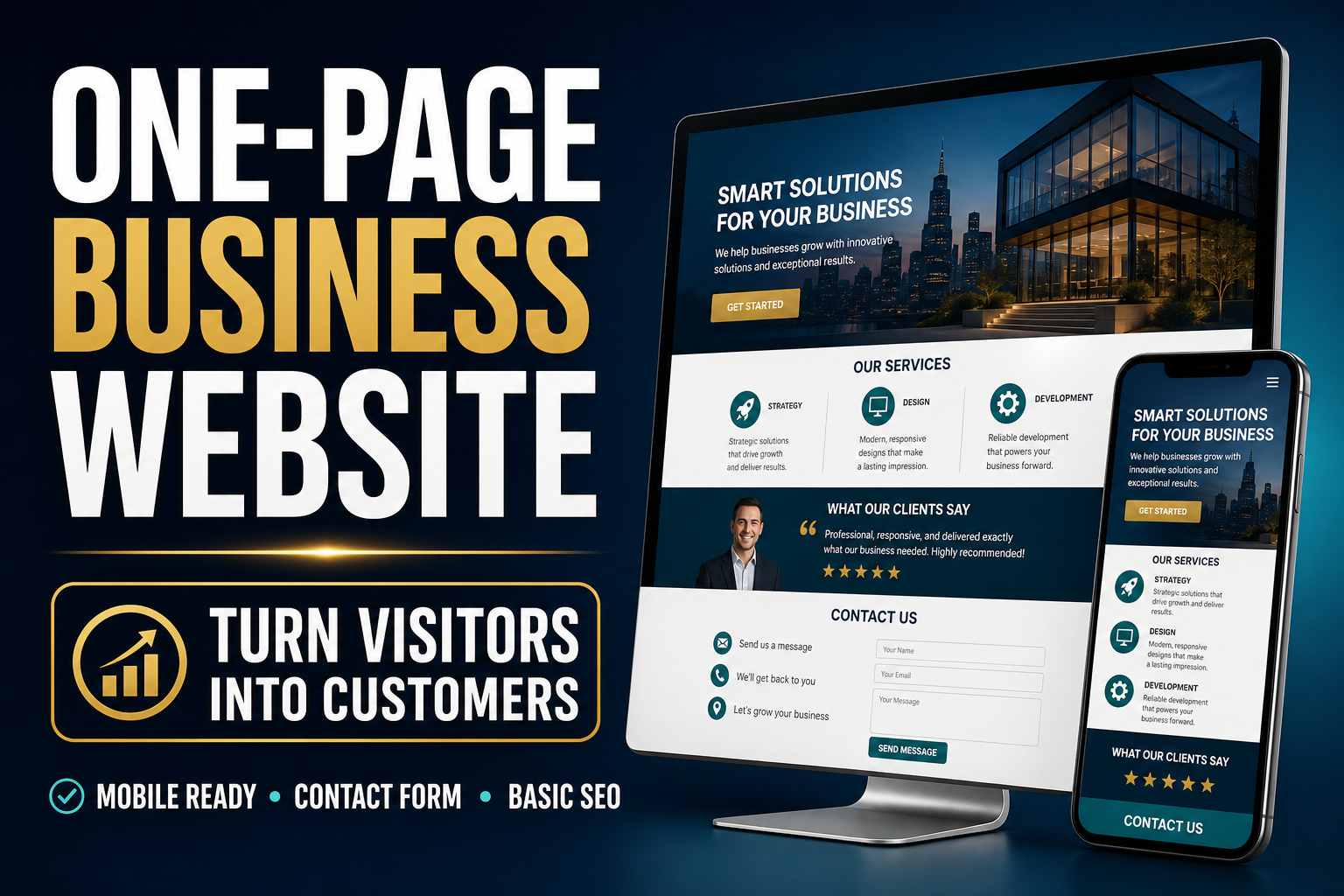 I will build a high-converting one page business website
