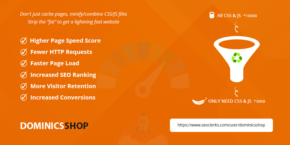 Optimize Wordpress Speed, HTTP Requests, SEO Ranking, Mobile Page Load and Increase Conversion