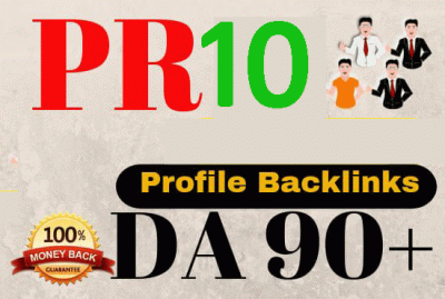 25+PR10, DA90+ Profile Backlinks To Increase Your Google Rank