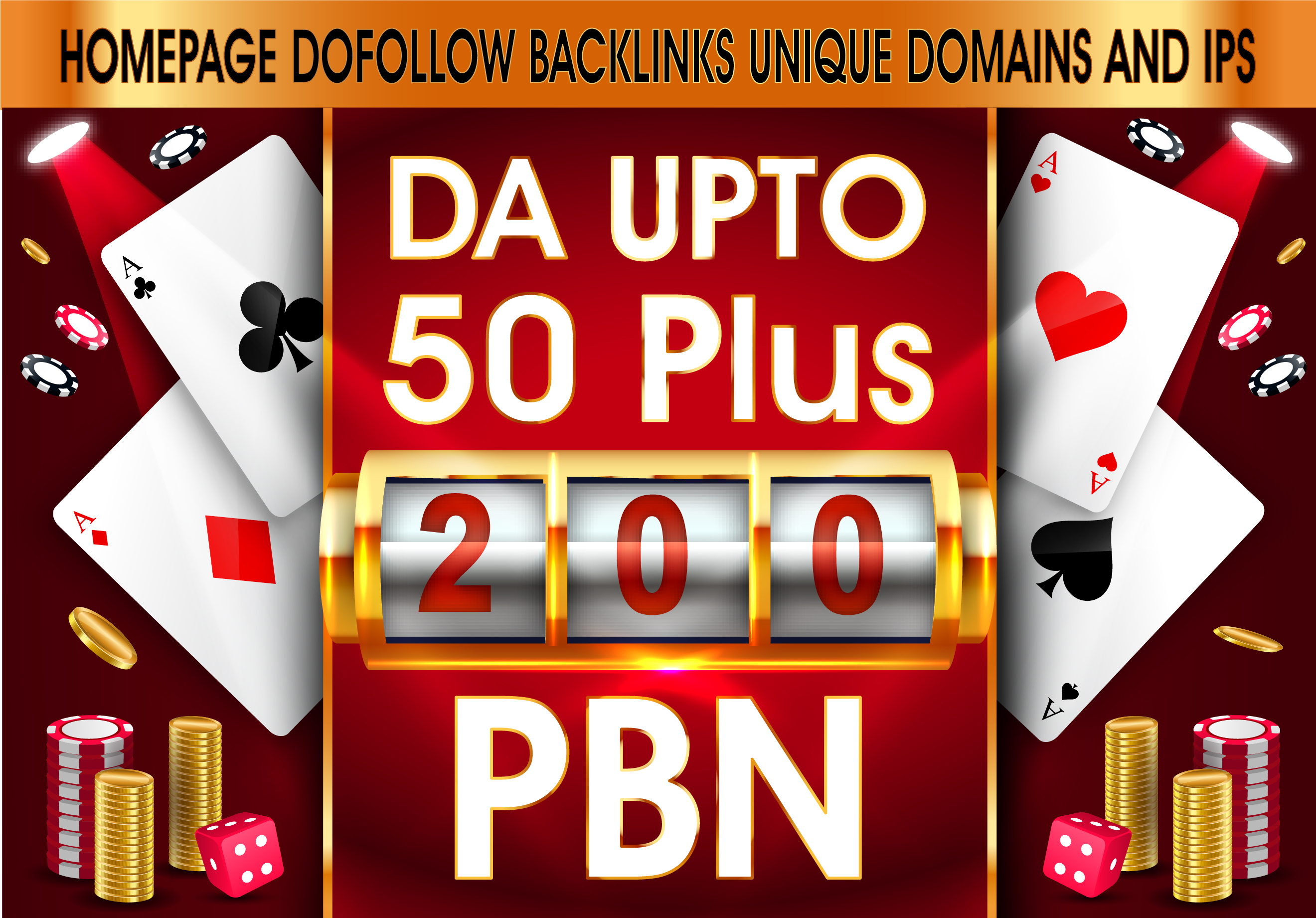 Do 200 PBN DA UPTO 70+Homepage DoFollow Links for Casino, Poker