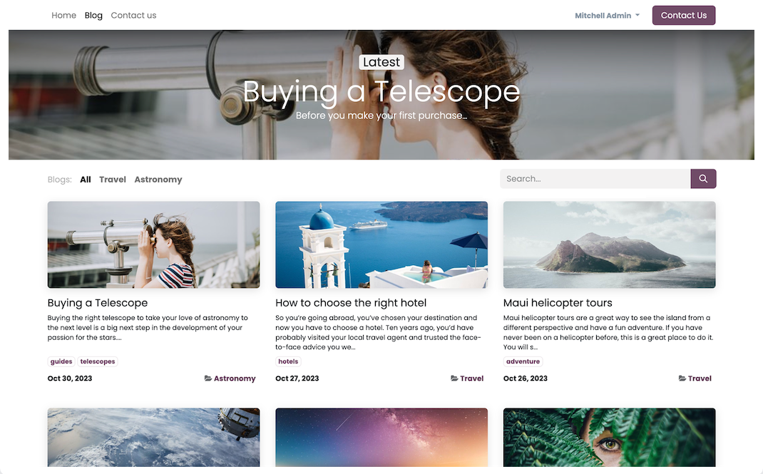 Make I will create a blog that automatically updates every day. The blog will also have its articles