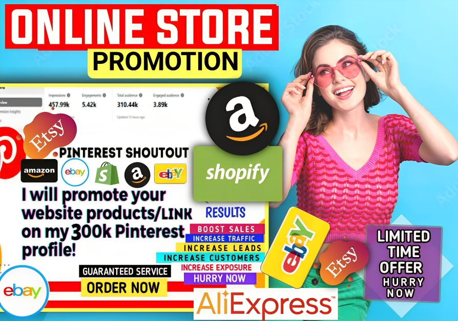 ONLINE STORE Marketing For Shopify Etsy Amazon, AFFILIATE,Brand on my online platform account