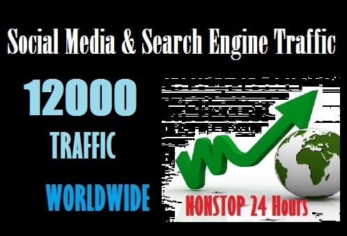 Drive 12000 web traffic from Social Media and Search Engine to your site 