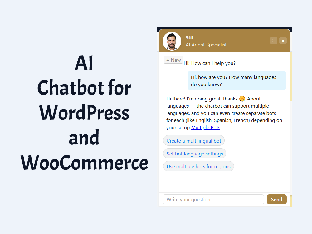​AI Chatbot for WordPress and WooCommerce installation and customization