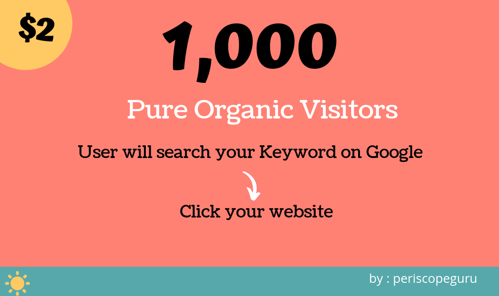 1000 Keywords Targeted Visitors from Google, Organic