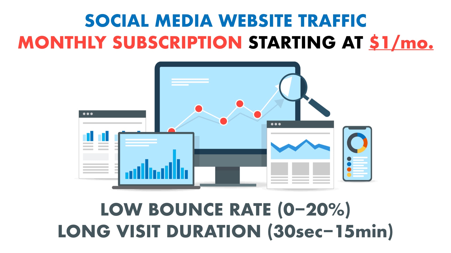 UNLIMITED SOCIAL MEDIA Traffic with Low Bounce rate and Long Visit Duration