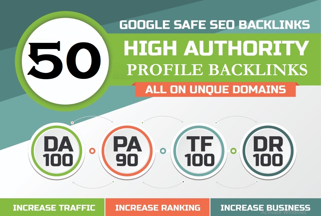 GET 50 DA 60+ SERP SEO Profile Backlinks to increase Ranking your Website, URL or Blog