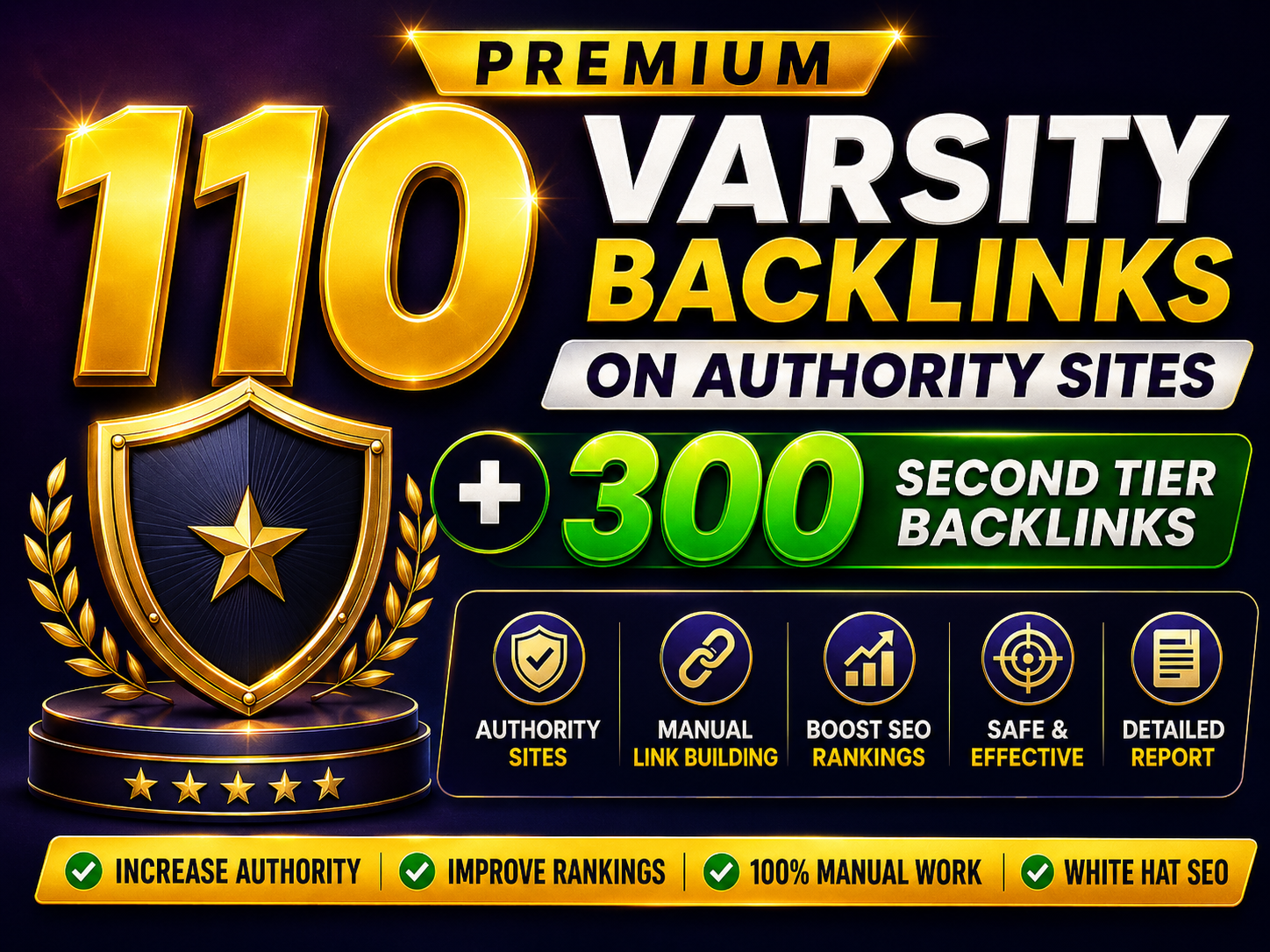 Premium 110 Varsity Backlinks On Authority Sites + 300 Second Tier Backlinks