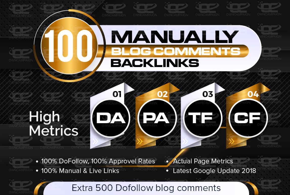 100 High Pa Da Manually Blog Comments Backlinks To Website