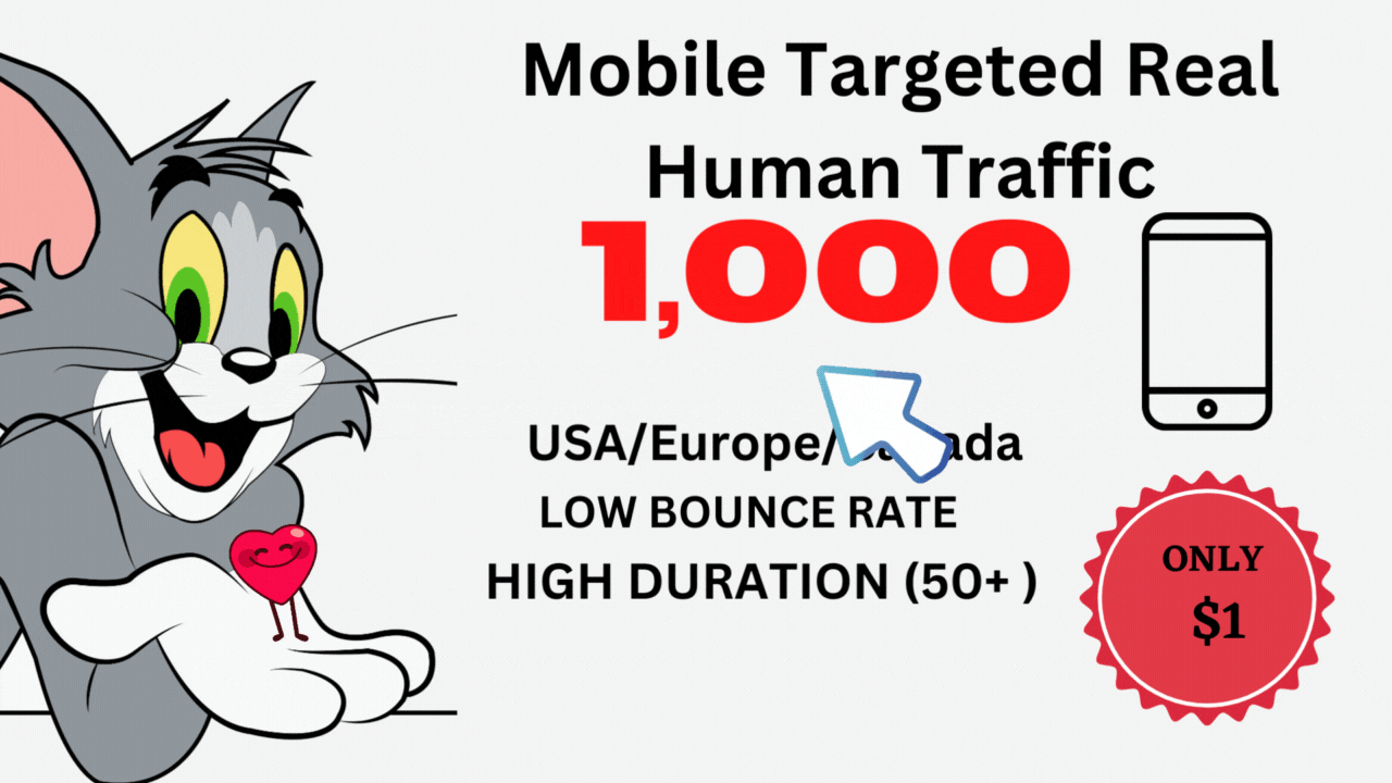 Mobile Targeted Real Human Traffic from USA/Europe/Canada