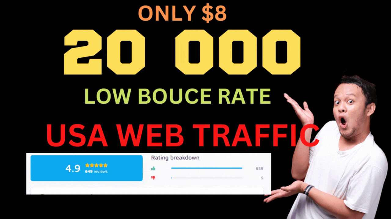 20 000 Real LOW BOUNCE RATE web Traffic from Search engine and Social media 