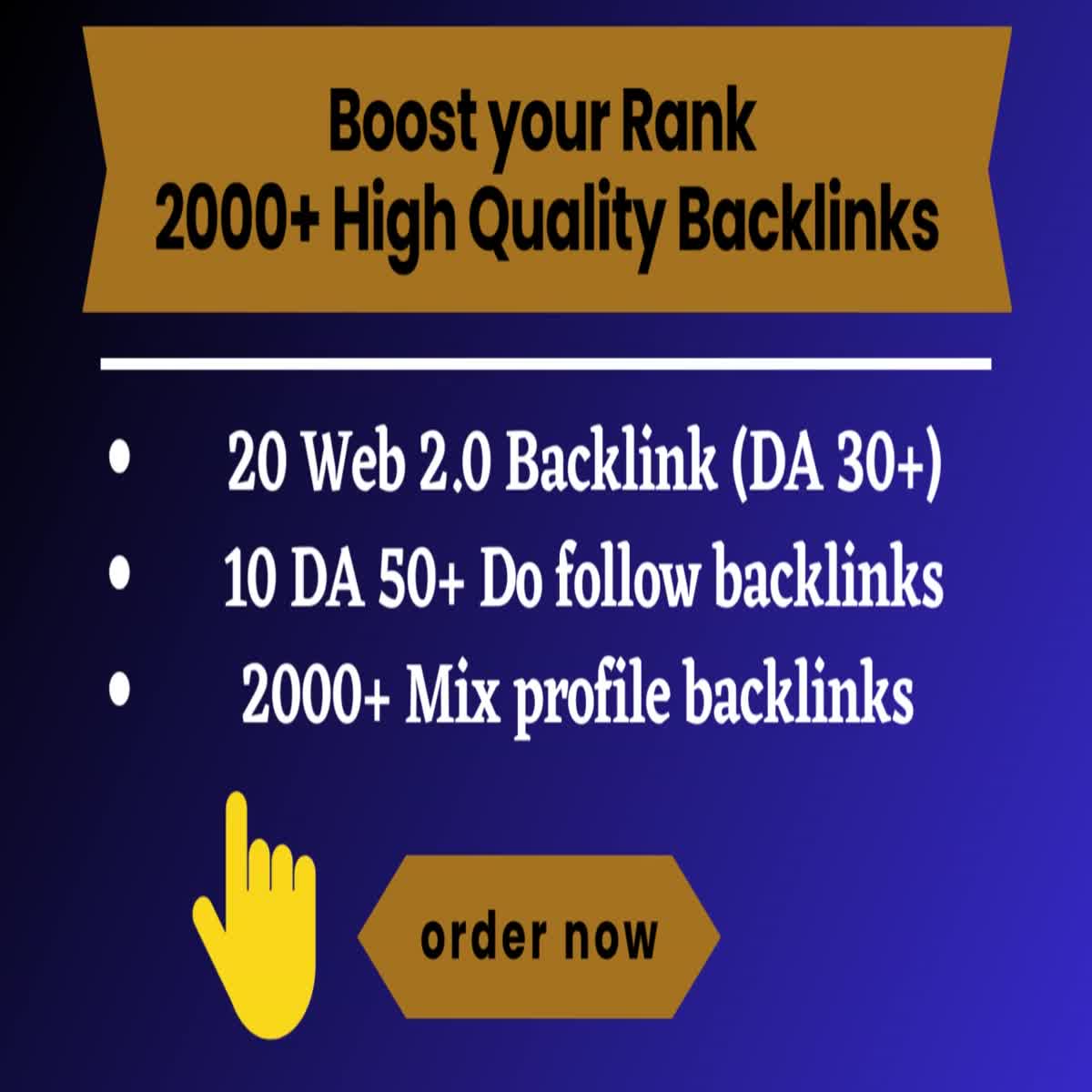 Boost your ranking with 2000+ high quality backlinks