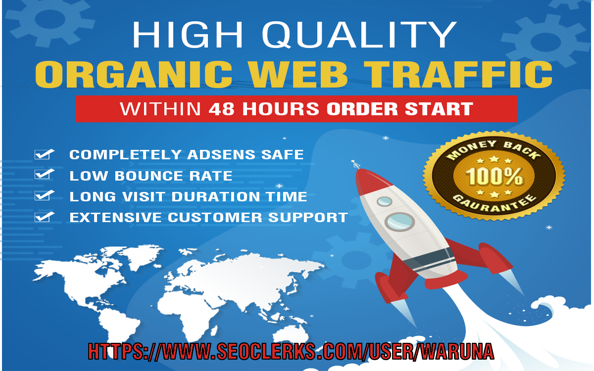 keyword targeted Organic web traffic with 2-3 minute visit Duration time