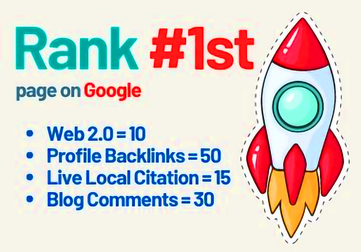 Rank 1st page on Google by using Web2.0, Profile Backlinks, Local Citation, Blog Comments