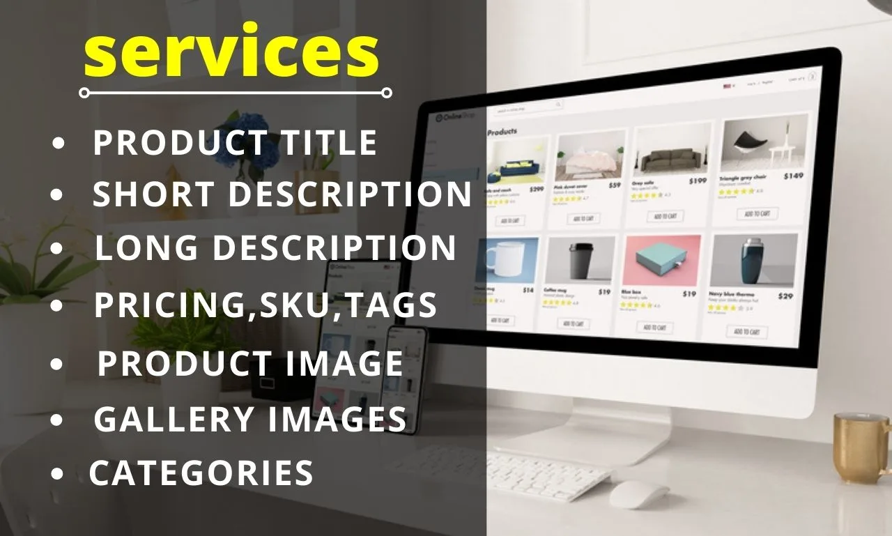 I will do woocommerce product upload, product listing product entry