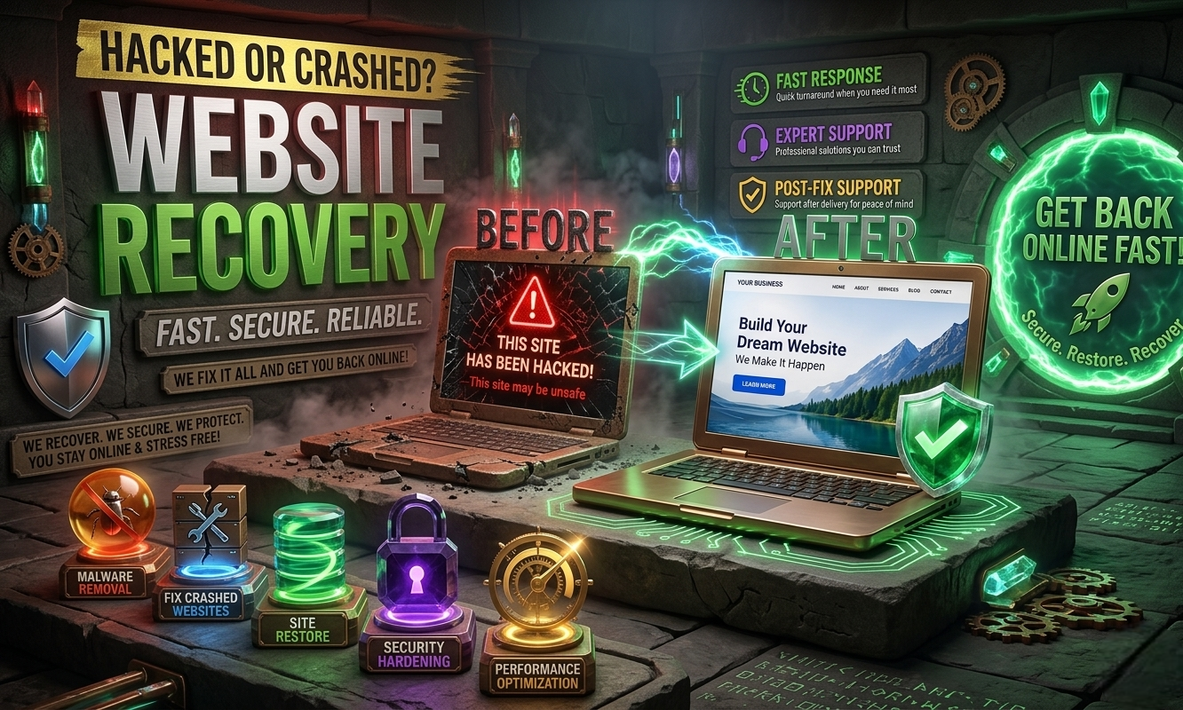 I will recover hacked or crashed wordpress, wix, squarespace or shopify website quickly