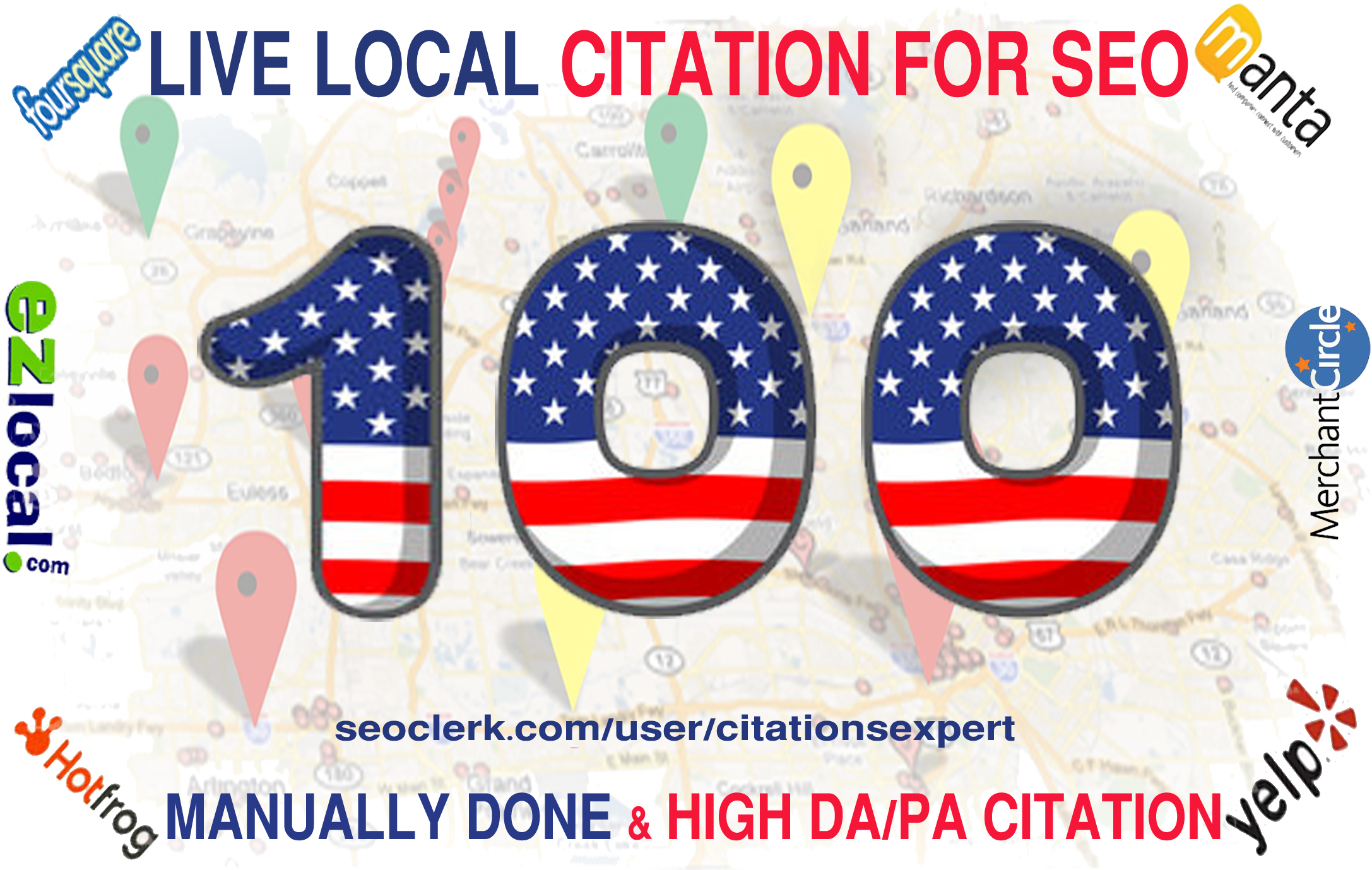 I will Do Manually TOP 100 Live USA Local Citation/Listing for Local SEO. Satisfaction Guaranteed !!