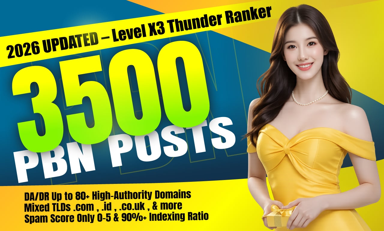 Thunder Ranker - 3500 Gambling NICHE Dofollow PBNs Posts - DADR upto 80+ MIX TLD