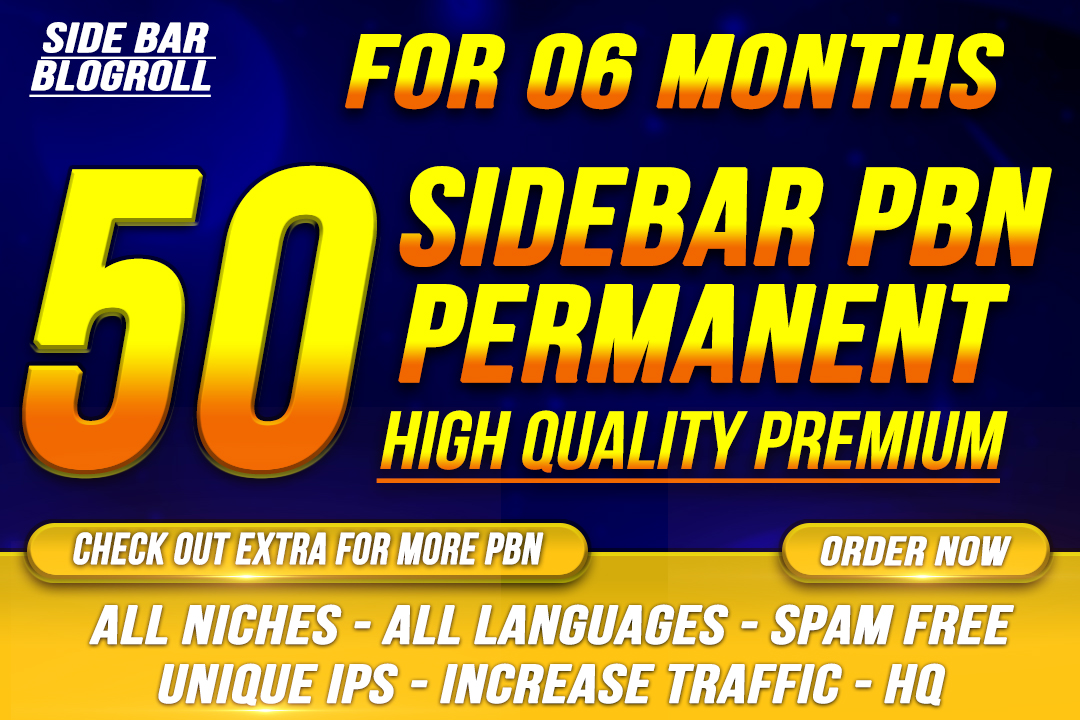 SUPER Rank YOUR RANKING with 50 PERMANENT Sidebar-blogroll PBN - DA DR upto 75 - HQ