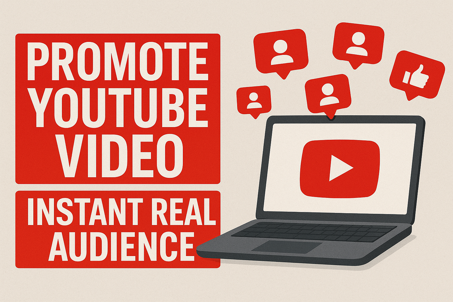 PROMOTE YOUR YOUTUBE VIDEO INSTANT REAL ORGANIC AUDIE...