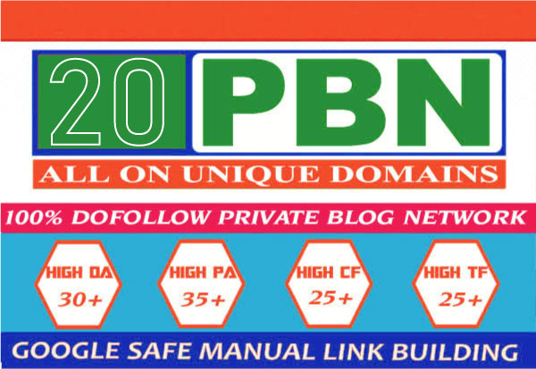 20 Permanent Homepage PBN 20+ DA PA CF TF SEO for Google top ranking