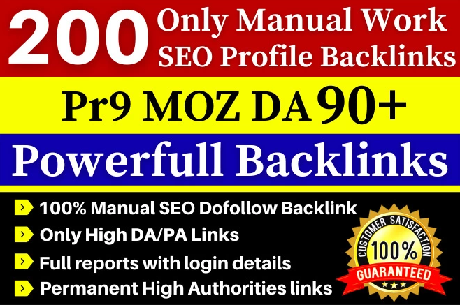 I will Make 200 Permanent Dofollow High Domain Authority SEO profile backlinks