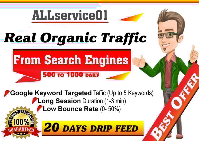 7000 Organic Keywords Targeted GOOGLE Search Engine Traffic
