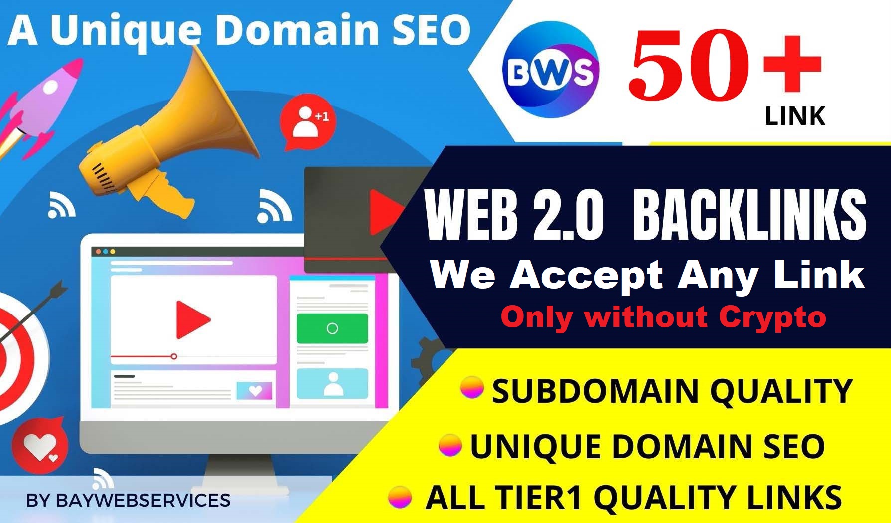 Get 50 Web 2.0 Contextual Backlinks, Buy Dofollow Links in Web 2.0 Blog Sites
