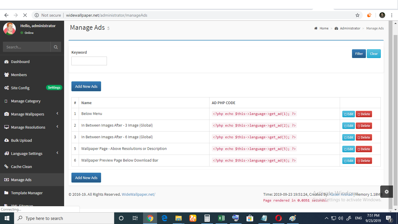 Free Unlimited earning Wallpapers, Photo gallery Website Script