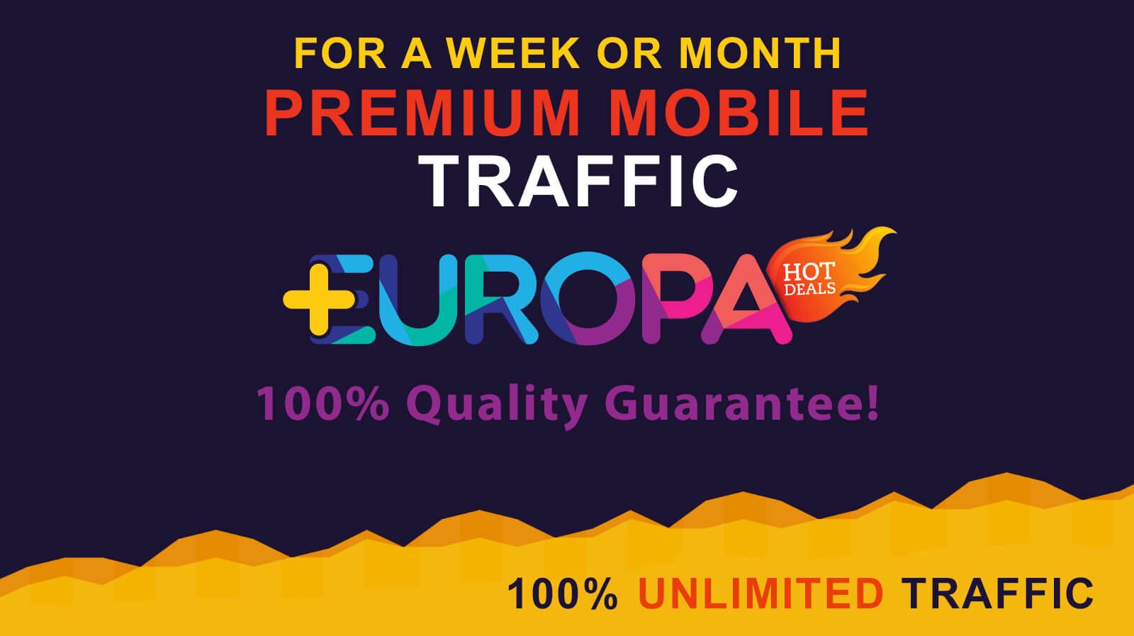 UNLIMITED MOBILE TRAFFIC | FOR A WEEK OR MONTH | PLUS BONUS