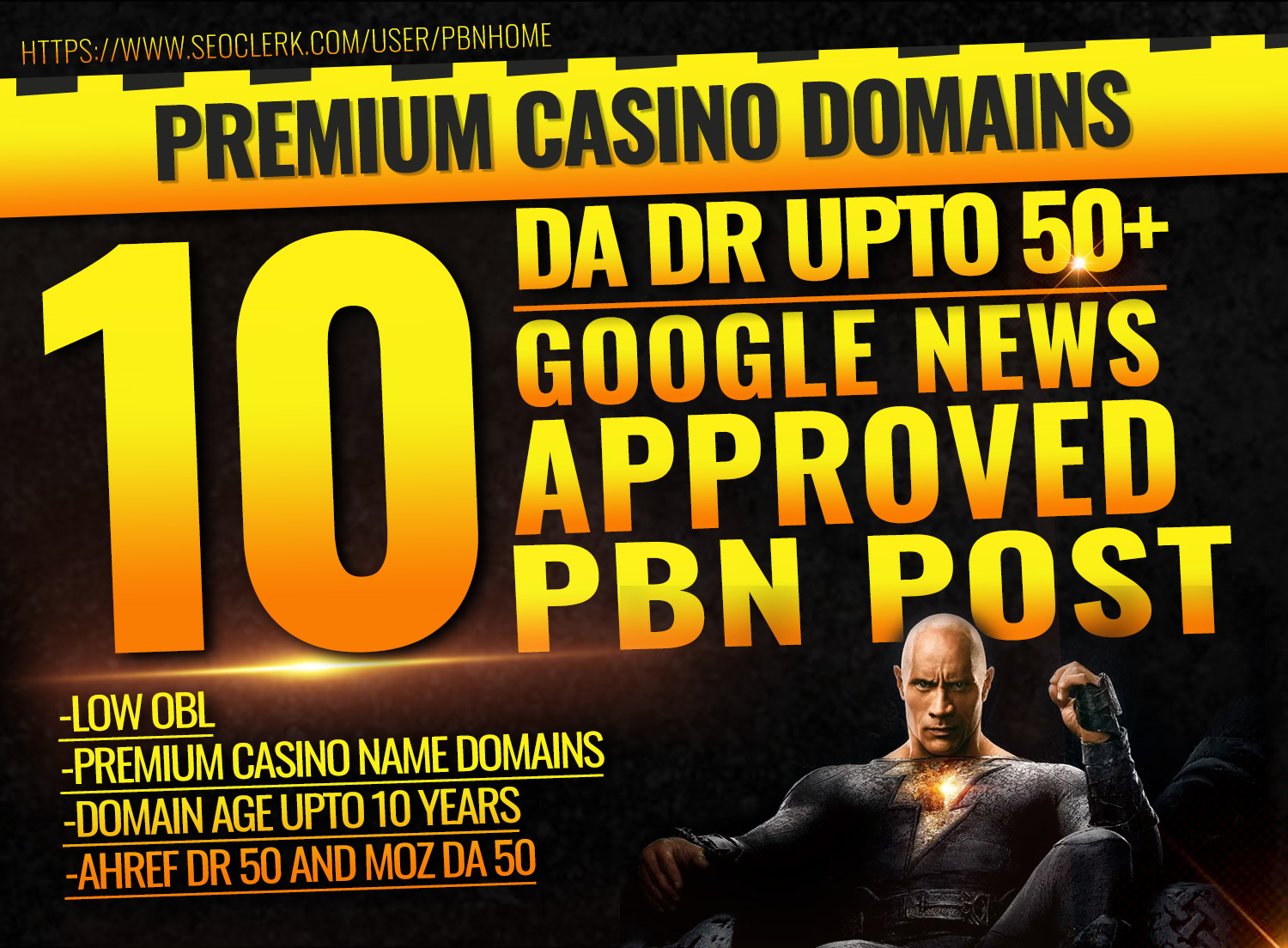 10 Google News Approved Premium Casino Domains PBN Posts DA DR Upto 50+
