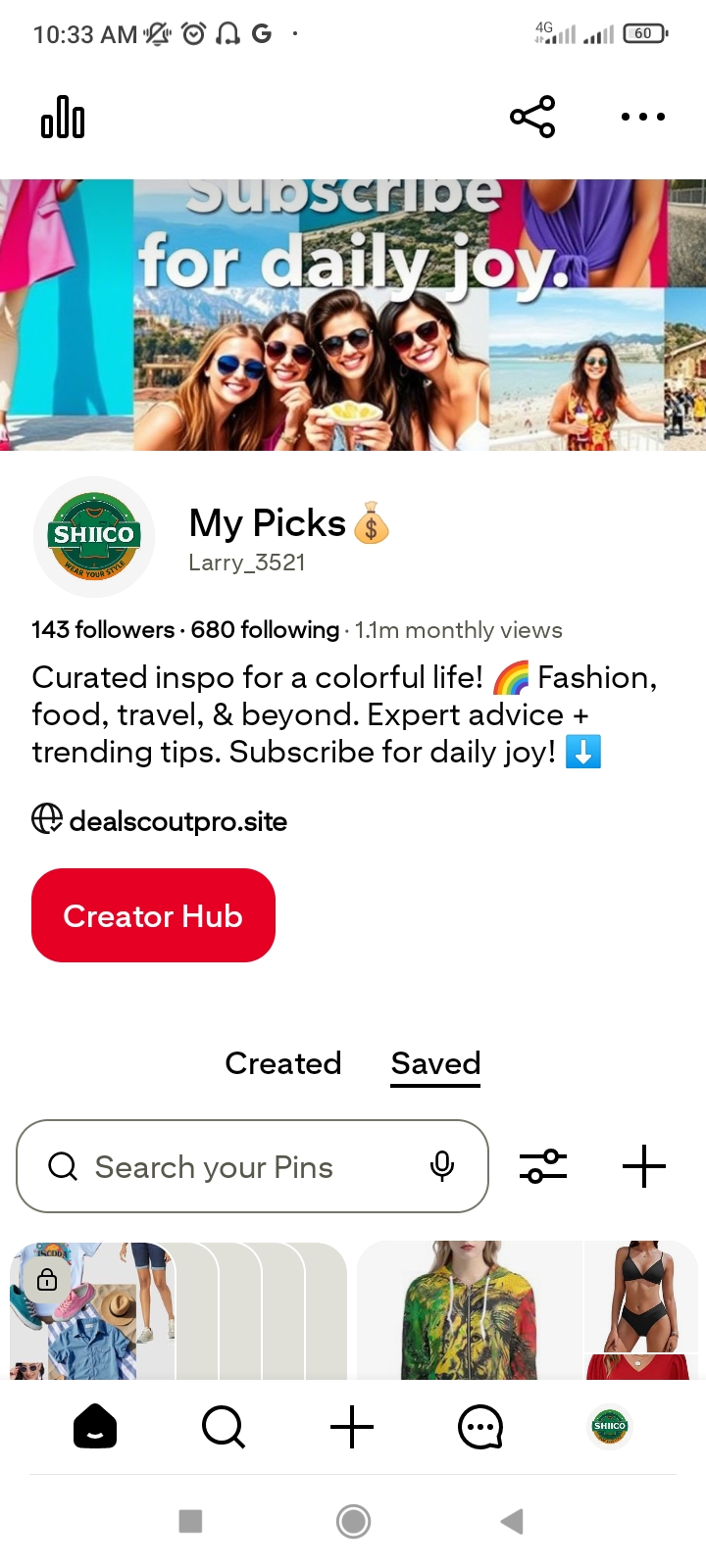Drive Traffic & Sales &ndash; Pin Your Link on a 1M+ Monthly reach Page 