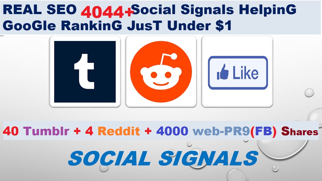 Real SEO 4 Reddit signals+ 40 Tumblr+ 4000 web_PR9 Shares from SEO Social Signals Share Bookmark