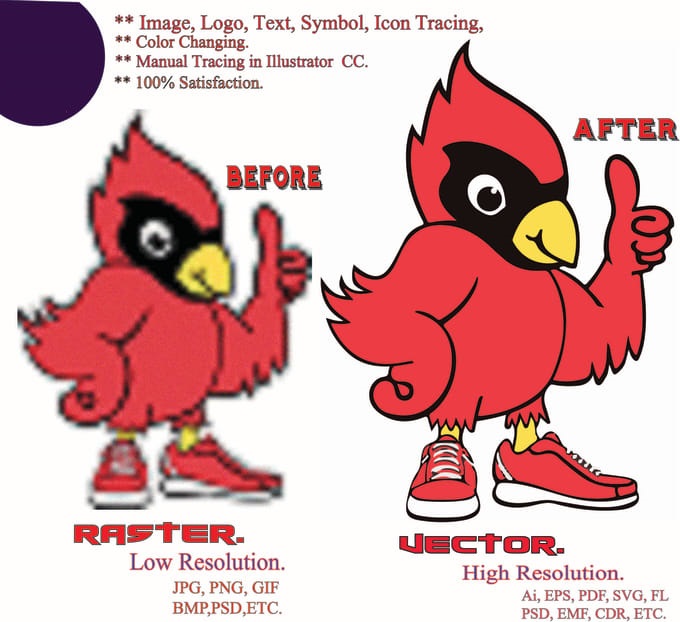 I will convert into the vector by illustrator cc for $4 - SEOClerks