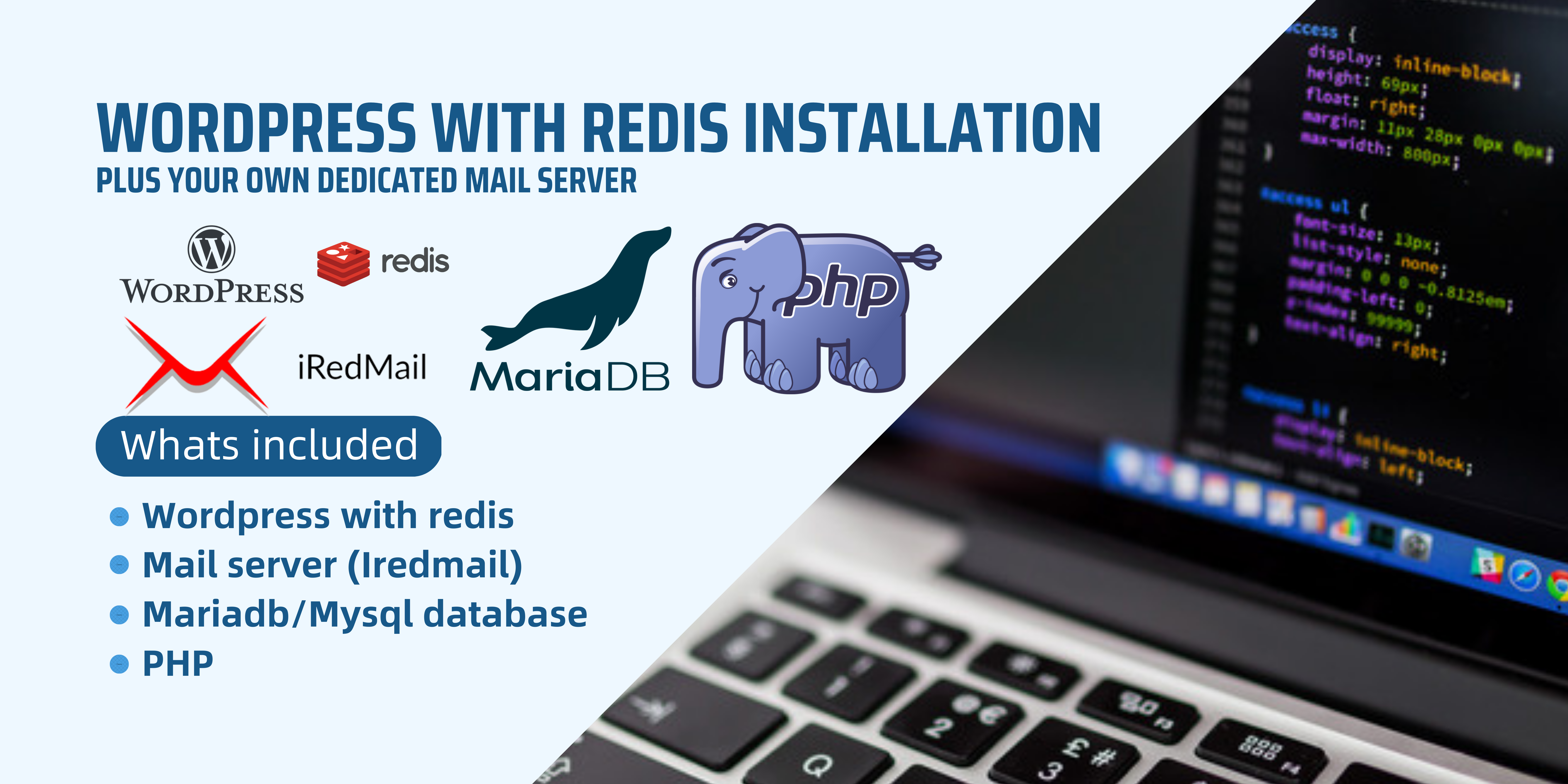 Wordpress cms with dedicated mail server installation