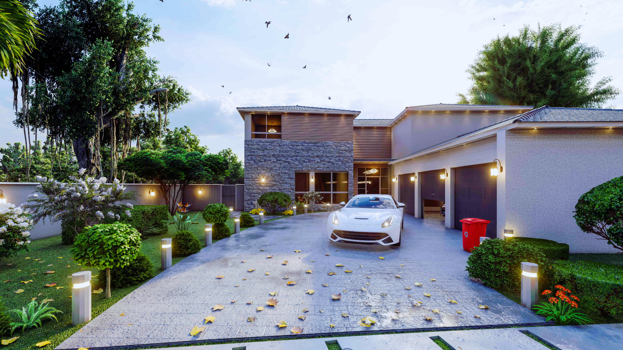 Architectural design and interior rendering