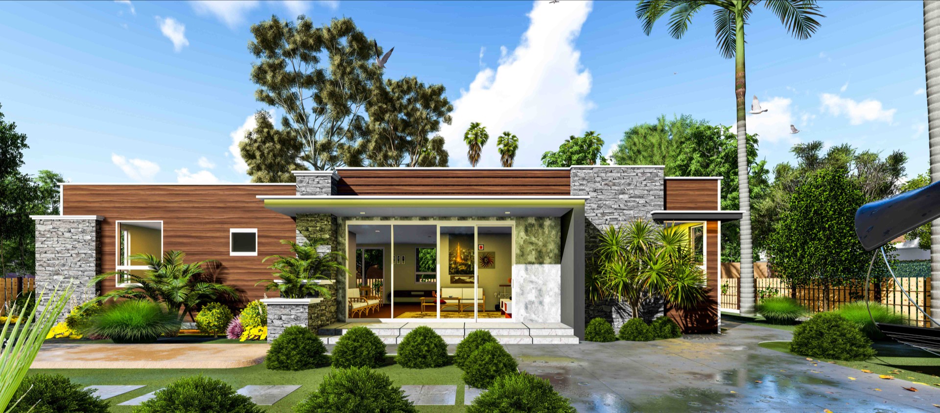 Architectural design and interior rendering