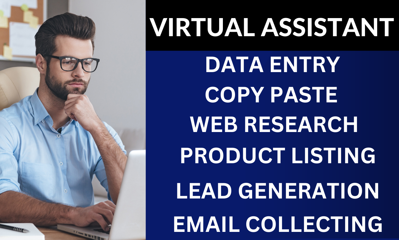 I will be your virtual assistant for data entry and web research, data mining, copy paste