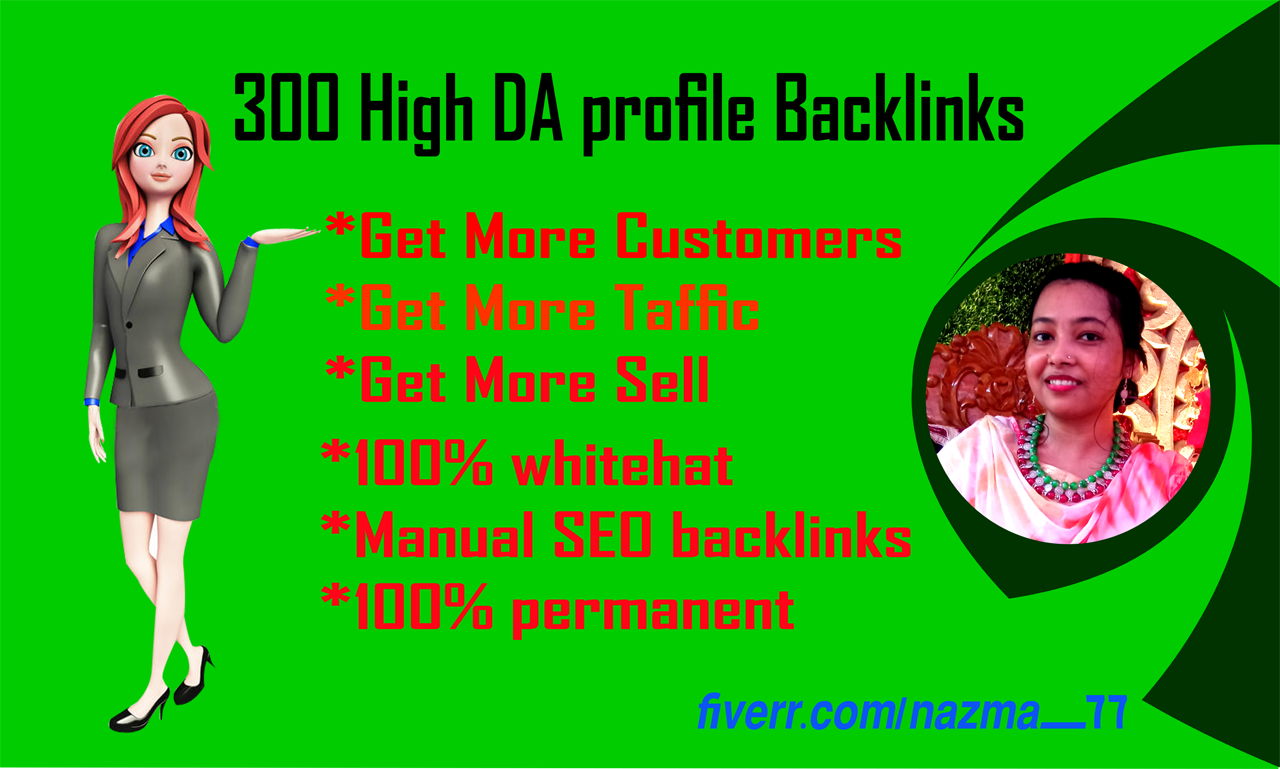300 High DA Profile Backlinks + Bonus 20 Edu Backlink...