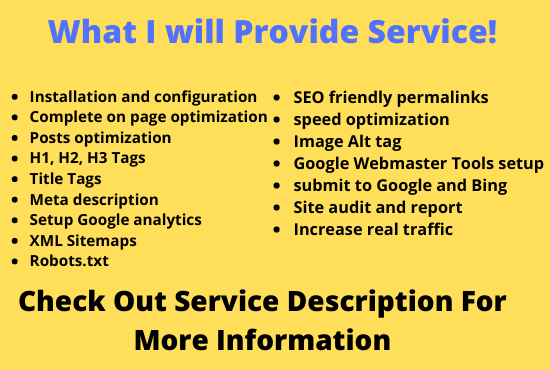 I will do On-Page SEO optimization for your website ranking on google