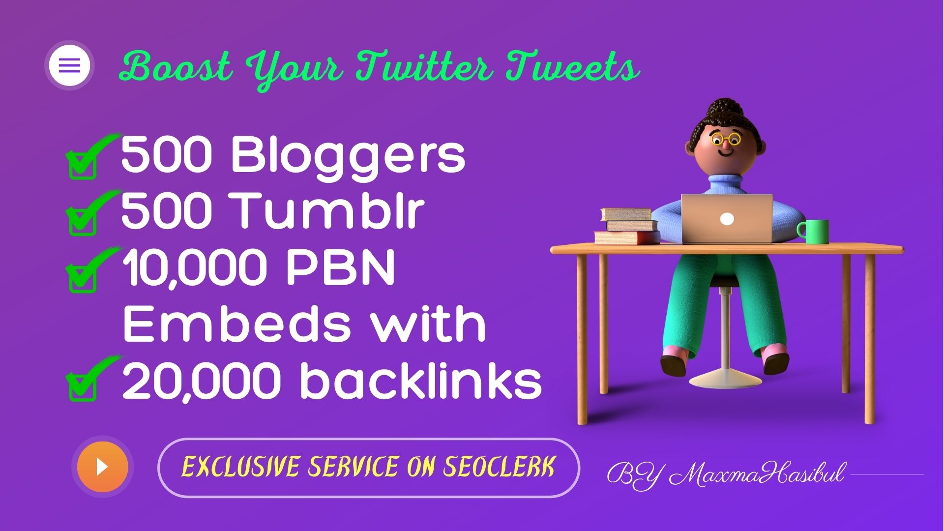 Twitter Tweet Embeds on 500 Blogger, 500 Tumblr, 10,000 PBN Blog Embeds with 20,000 Backlinks