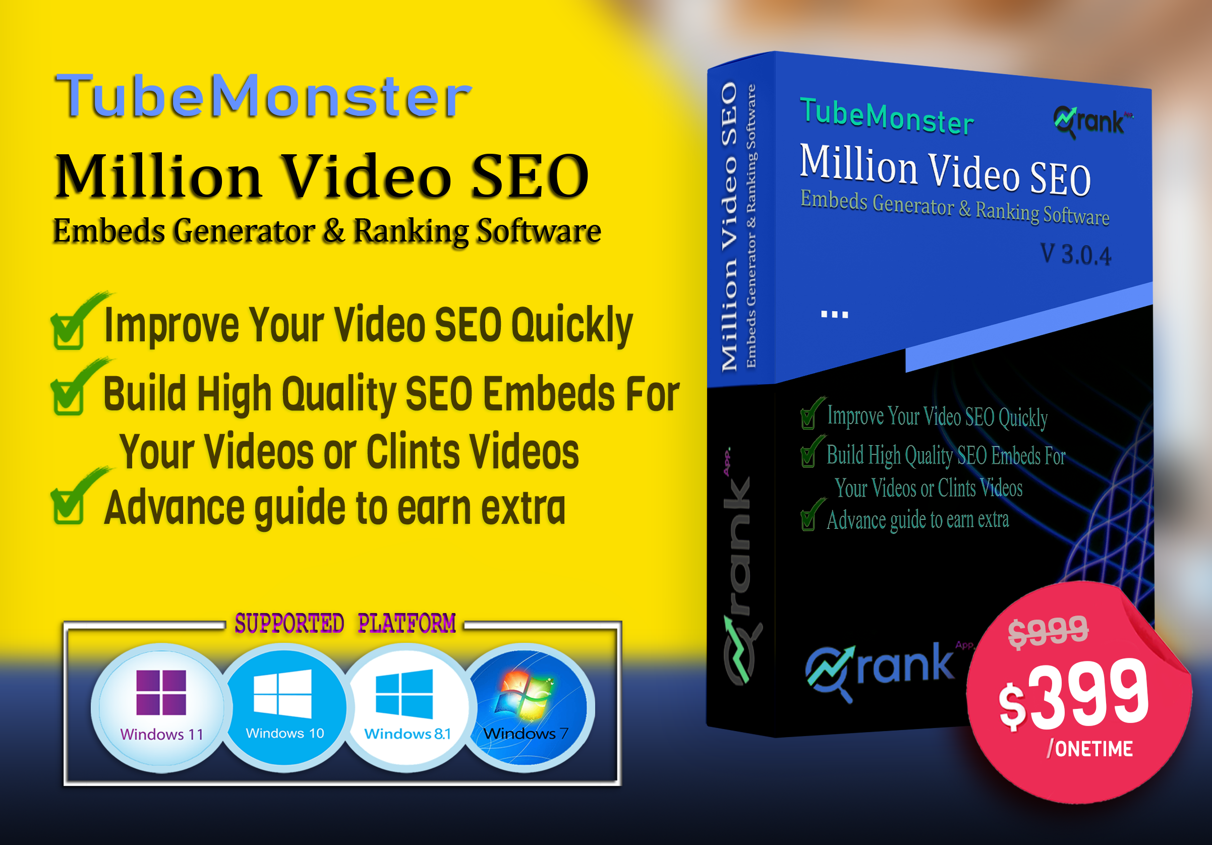 TubeMonster - Unlimited Video Ranking with Million SEO Embeds Generator