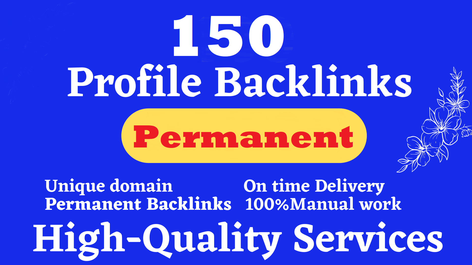 Permanent 150 Profile with high authority Manual PR8-2 SEO backlinks service 