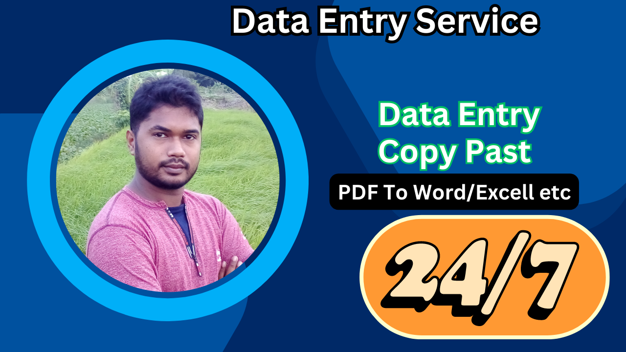 I will do any Data Entry, Copy Past and Typing job