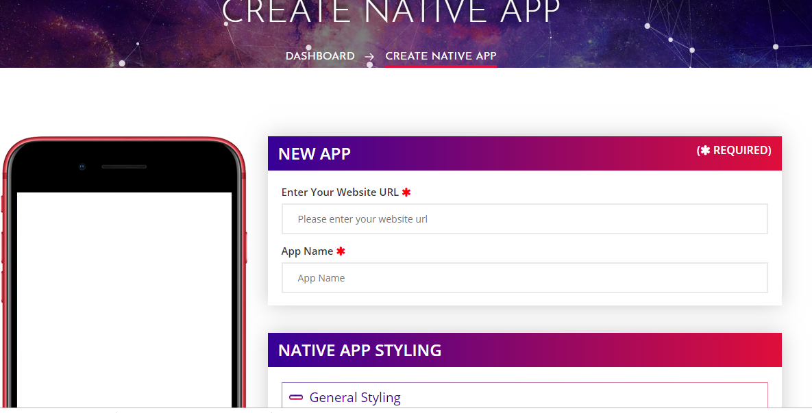 I will give you an app builder to convert any website to native mobile app 