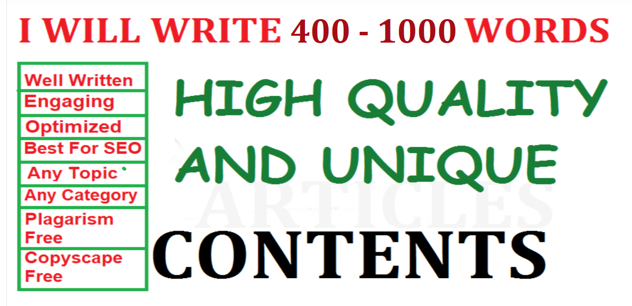 I write 11 - 11 WORDS SEO unique contents/articles for your