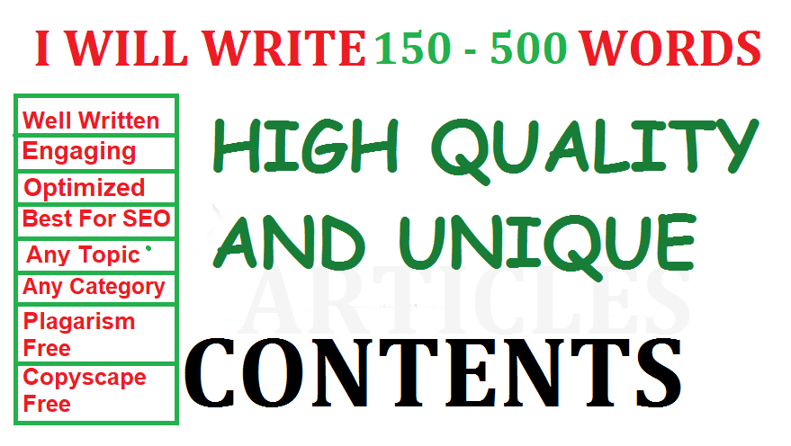 I write 150 - 500 WORDS contents/articles for your business website, blog post, SEO writer/writing