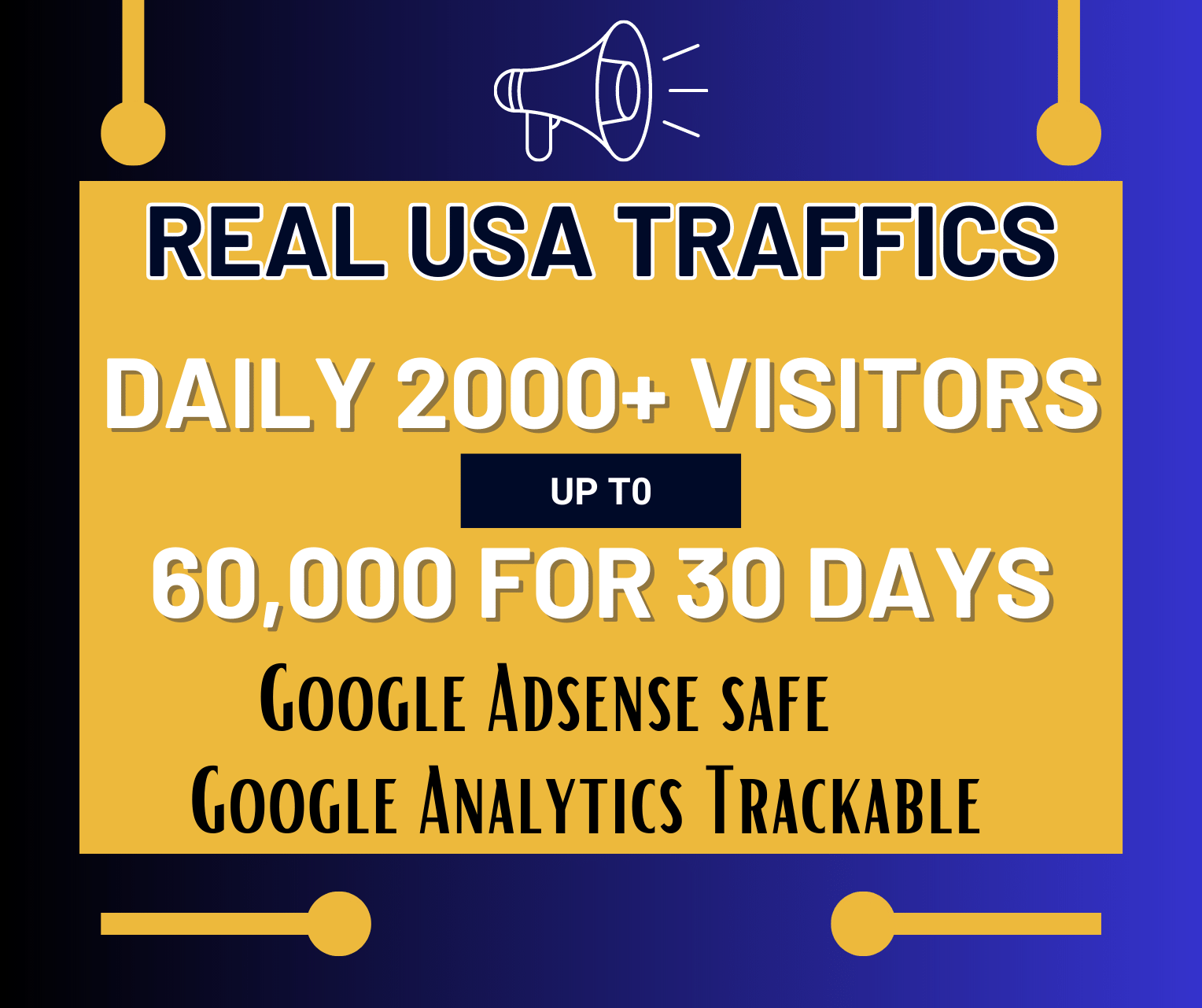 2000 Daily Traffics up to 60000 30 Days Traffics (100% Real Site Visitors for 1 Month)