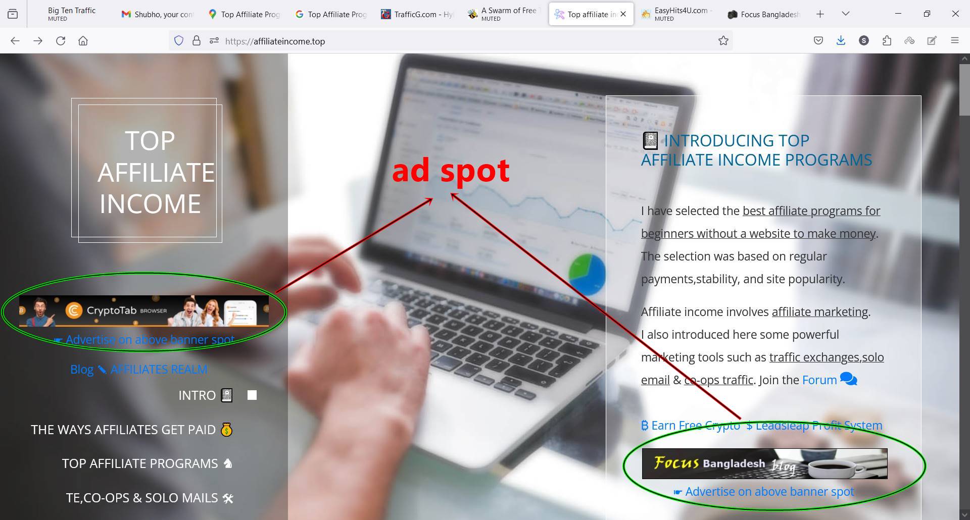 Your Website banner 468X60 on the FIXED Spot of my ra...