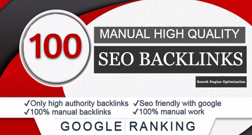 Do Manualy 100 High Quality Seo Backlinks for your website Google Ranking